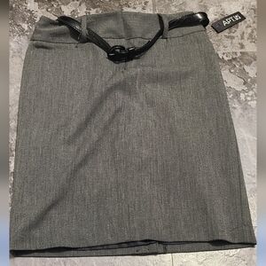 NWT APT. 9 Women’s Skirt W/Belt Black/Gray Lined Zipper & Button Size 10